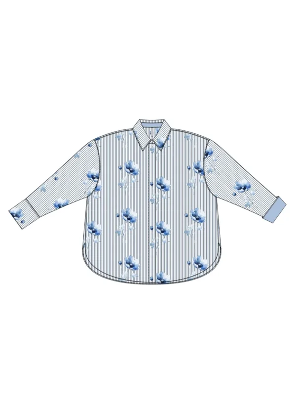Camisa De Mujer Z-KO-4810 WHITE_BLUE
