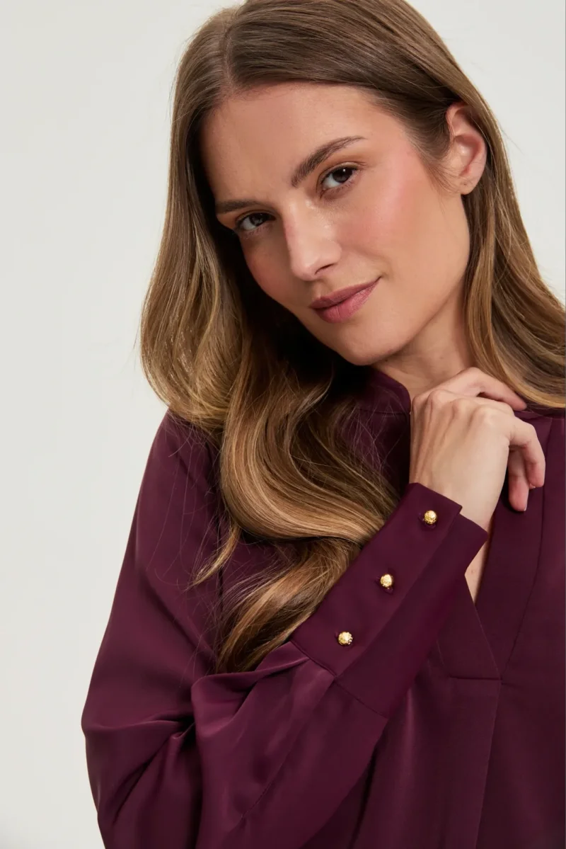 Camisa De Mujer Z-KO-4819 BURGUNDY - Imagen 2