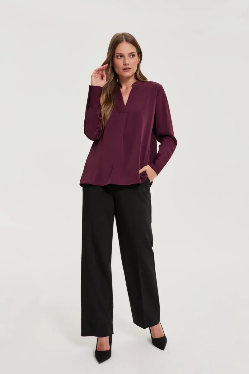 Camisa De Mujer Z-KO-4819 BURGUNDY - Imagen 3