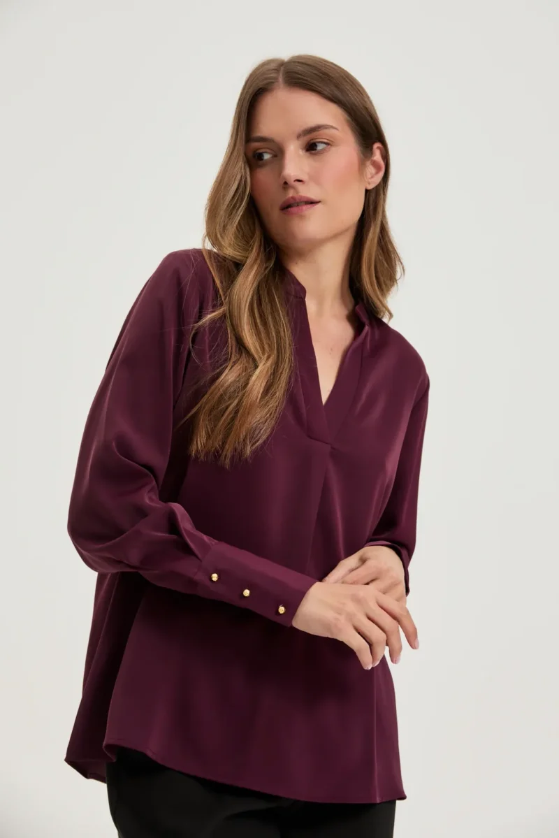 Camisa De Mujer Z-KO-4819 BURGUNDY - Imagen 4