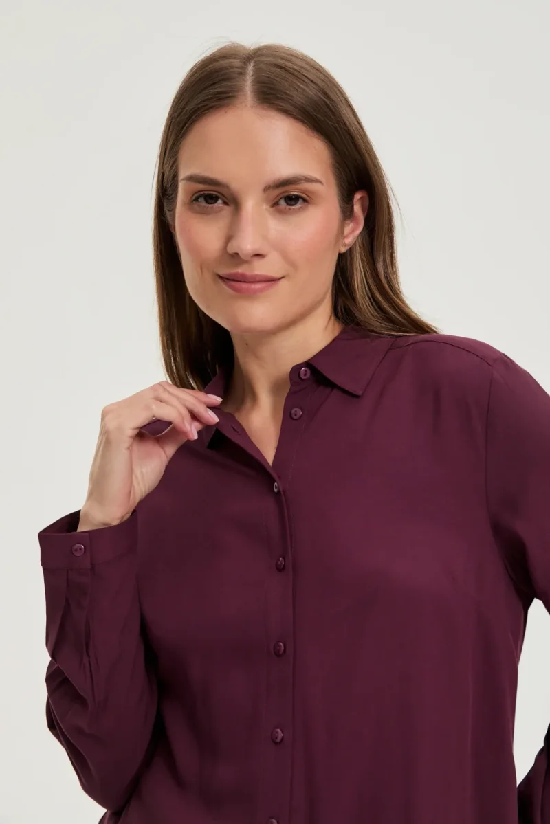 Camisa De Mujer Z-KO-4822 BURGUNDY - Imagen 3