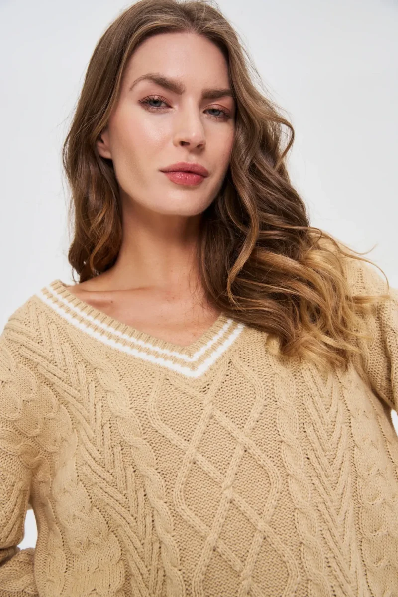 Jersey De Mujer Z-SW-4828 BEIGE - Imagen 4