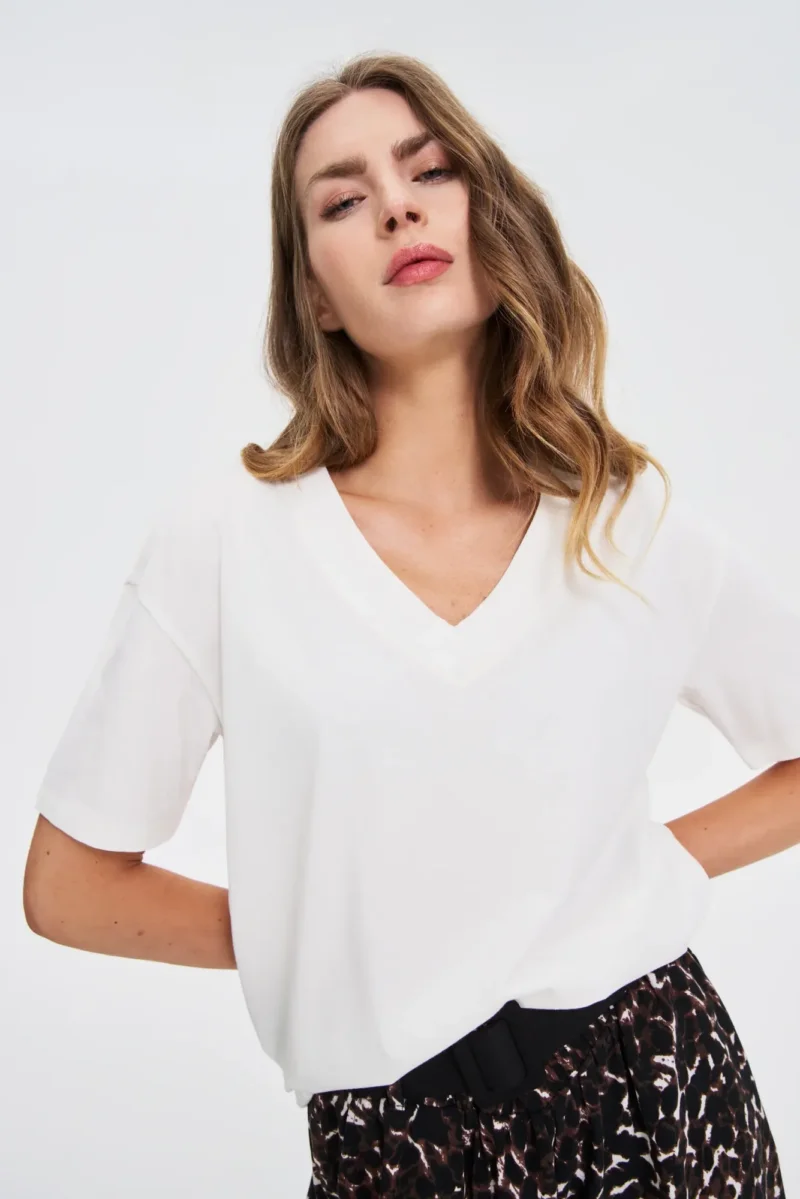 Camiseta Manga Corta De Mujer Z-TS-4801 OFF WHITE