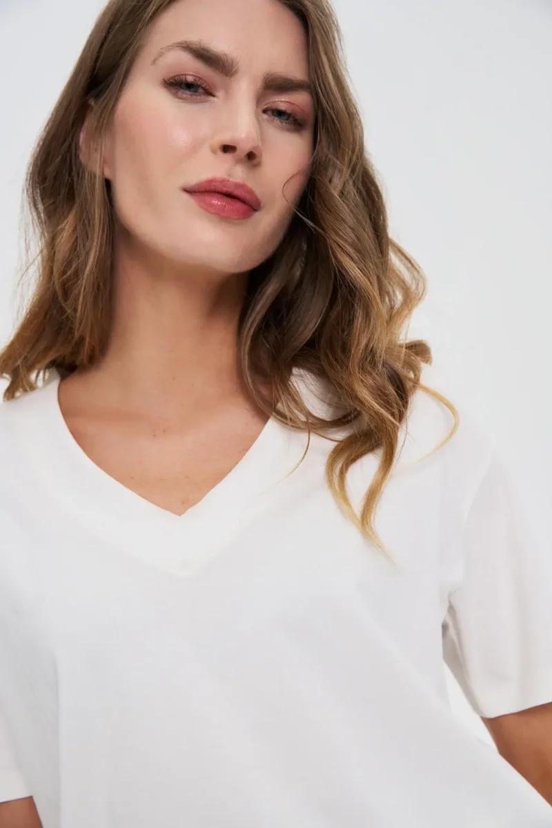 Camiseta Manga Corta De Mujer Z-TS-4801 OFF WHITE - Imagen 3