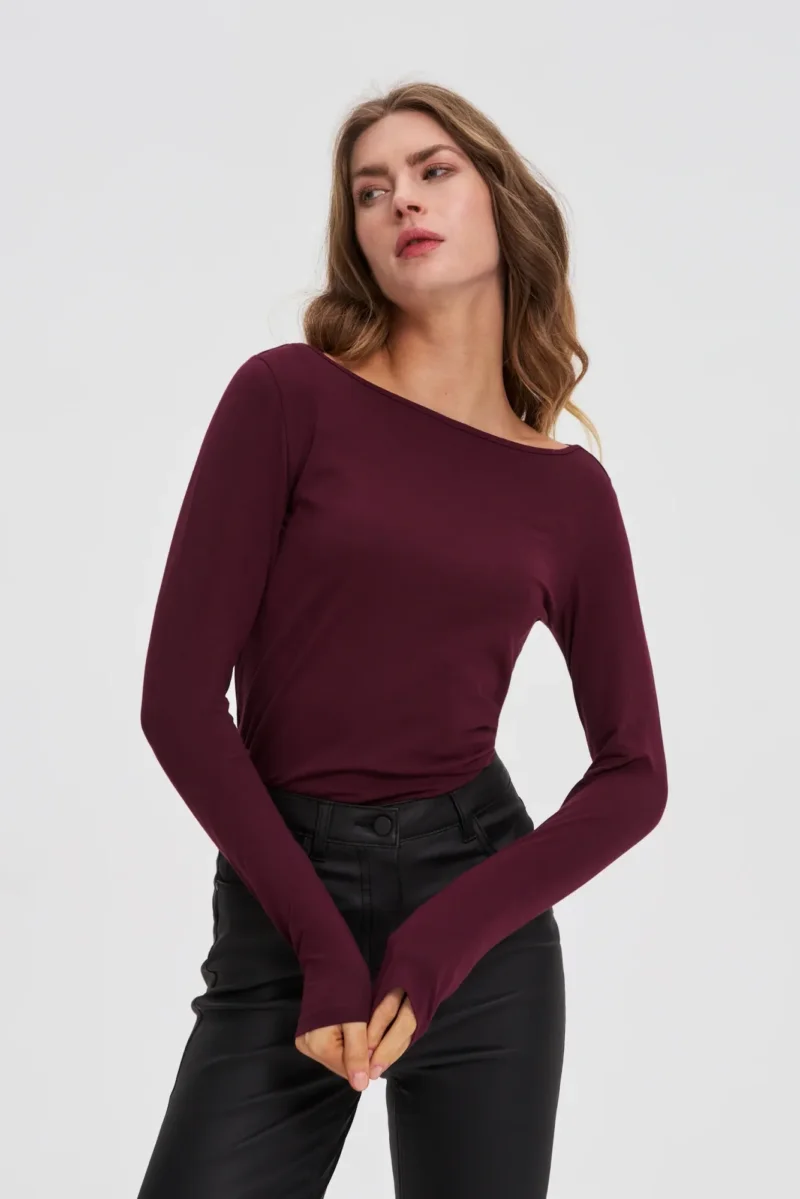 Camiseta Manga Larga De Mujer Z-TS-4803 BURGUNDY