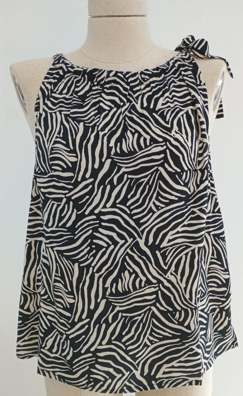 Blusa Sin Mangas De Mujer Tskj25Blk0023Pat02