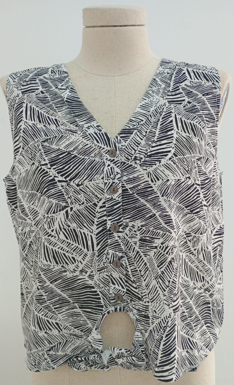 Blusa Sin Mangas De Mujer Tskj25Blk0003Trp01