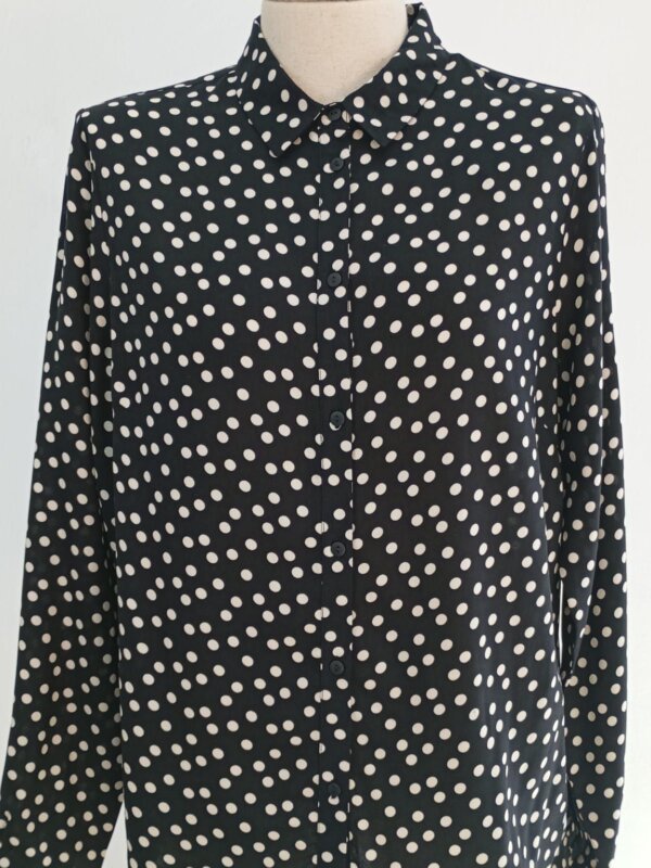 Camisa  Manga Larga De Mujer Tskj25Blk0034Dot01