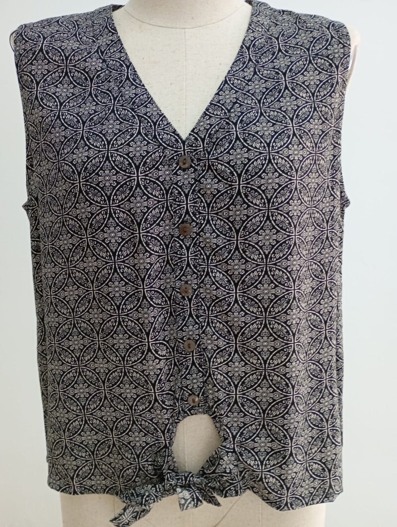 Blusa Sin Mangas De Mujer Tskj25Blk0003Etn02