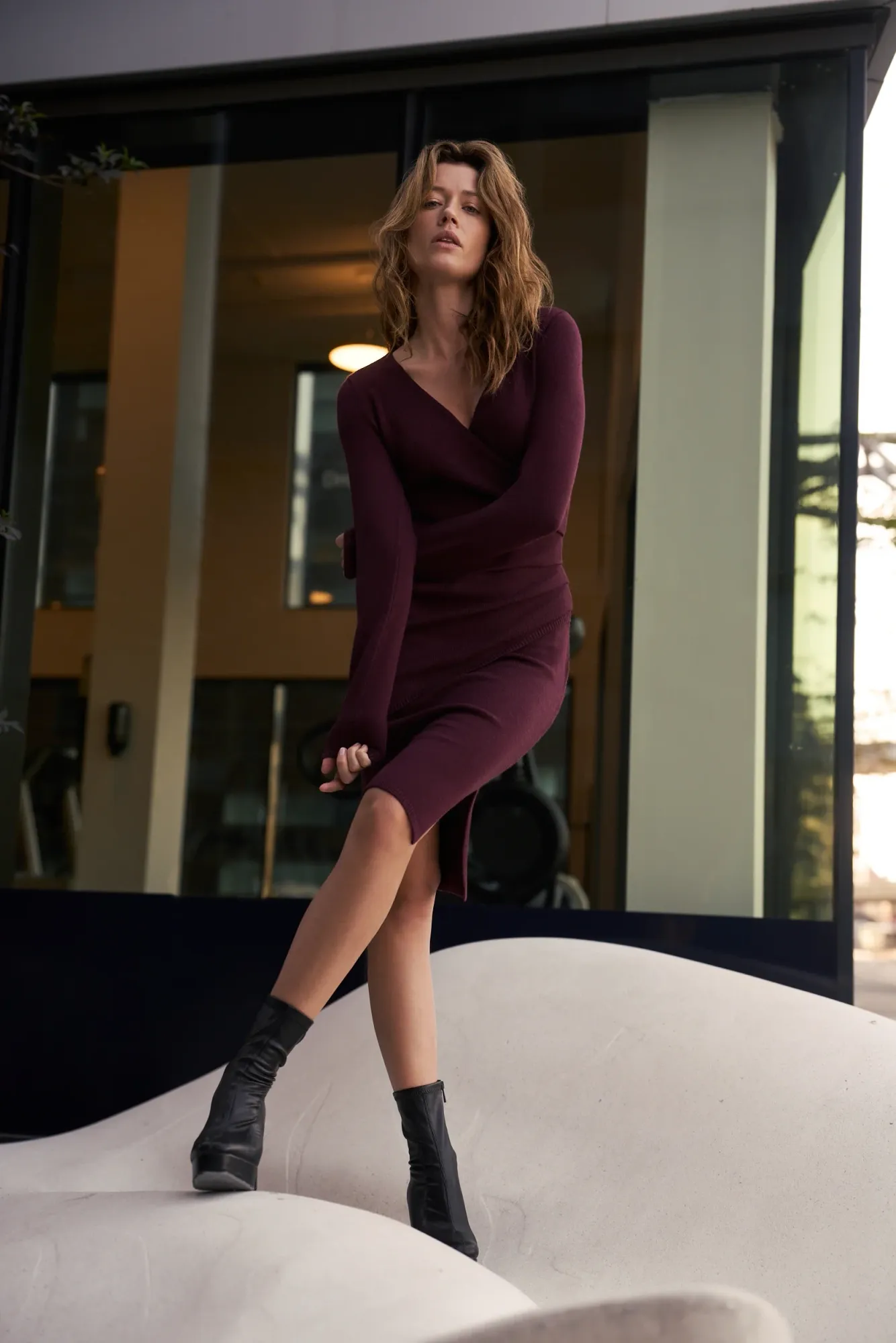 Vestido De Mujer Z-SU-4820 BURGUNDY - Imagen 3