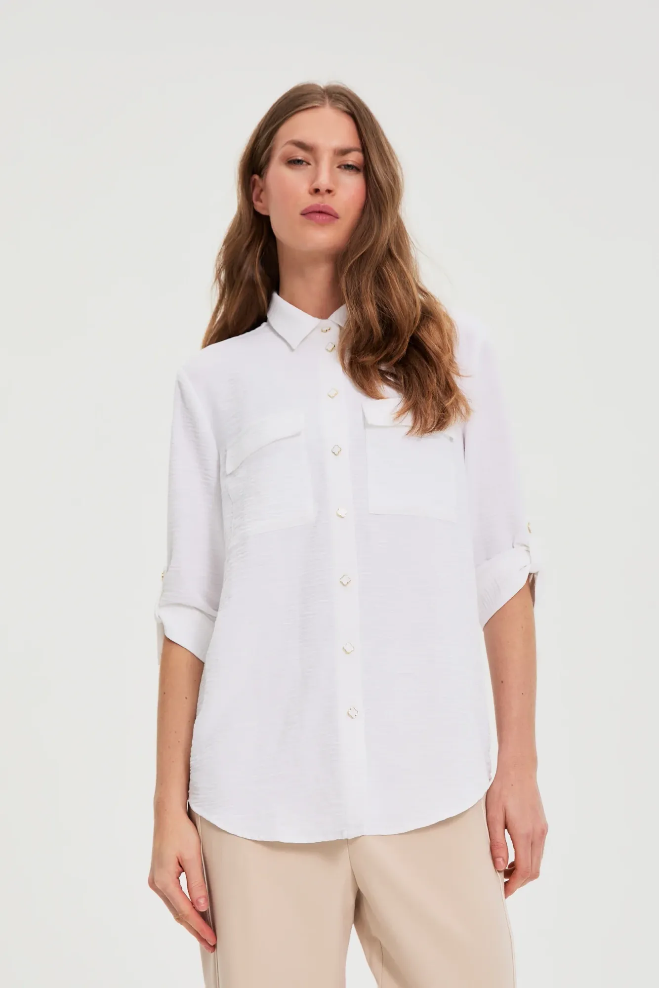 CAMISA L-KO-4909 WHITE - Imagen 4