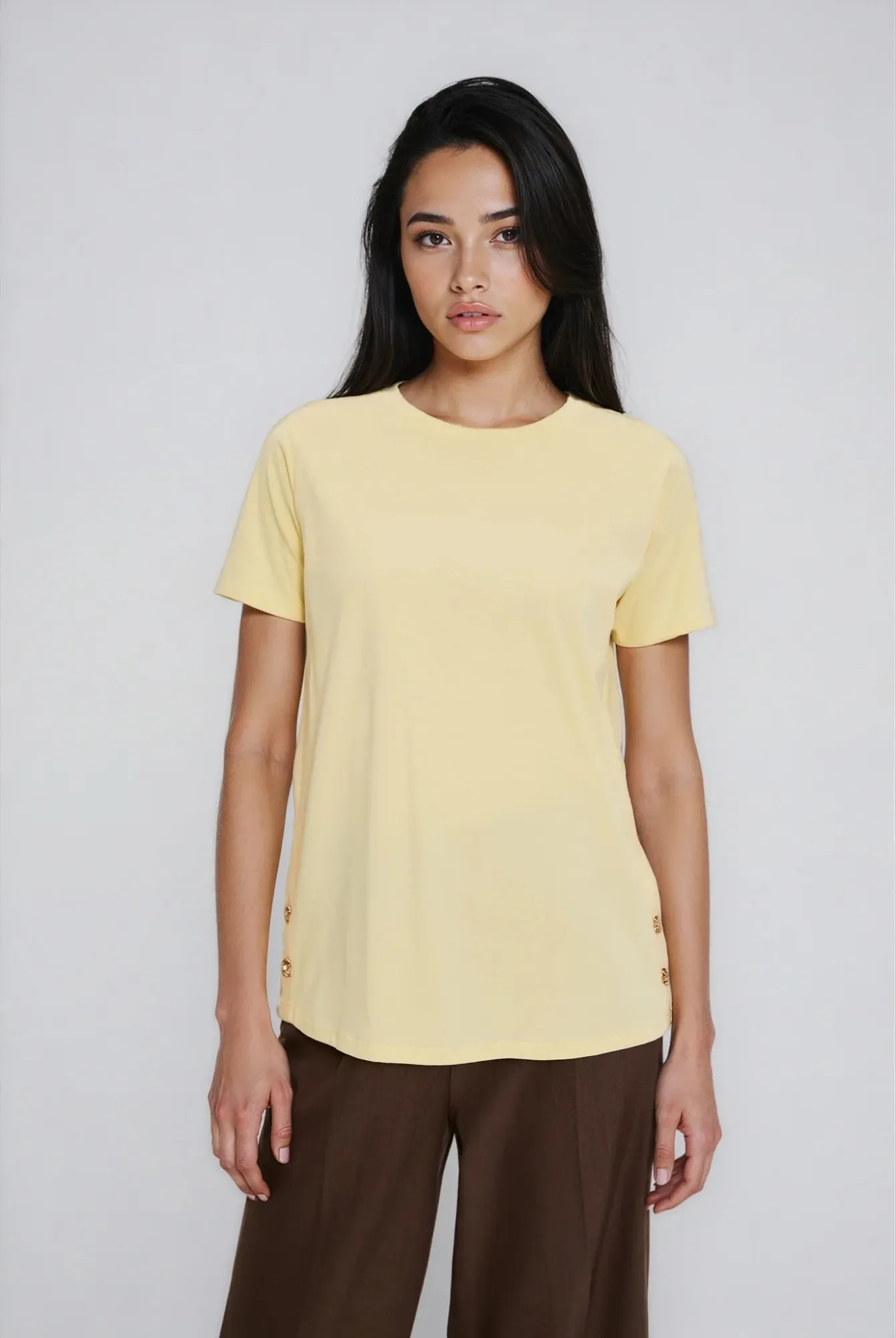 BLUSA MANGA CORTA L-TS-4913 L.YELLOW