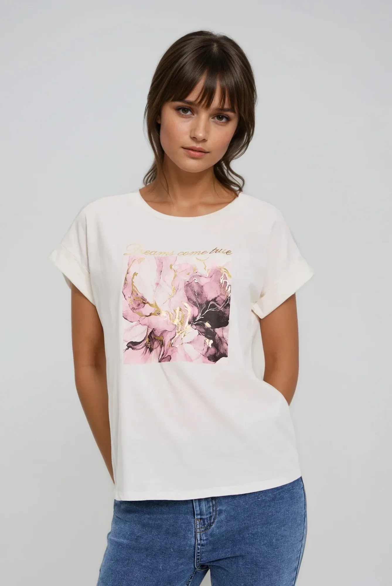 BLUSA MANGA CORTA L-TS-4917 D.CREAM