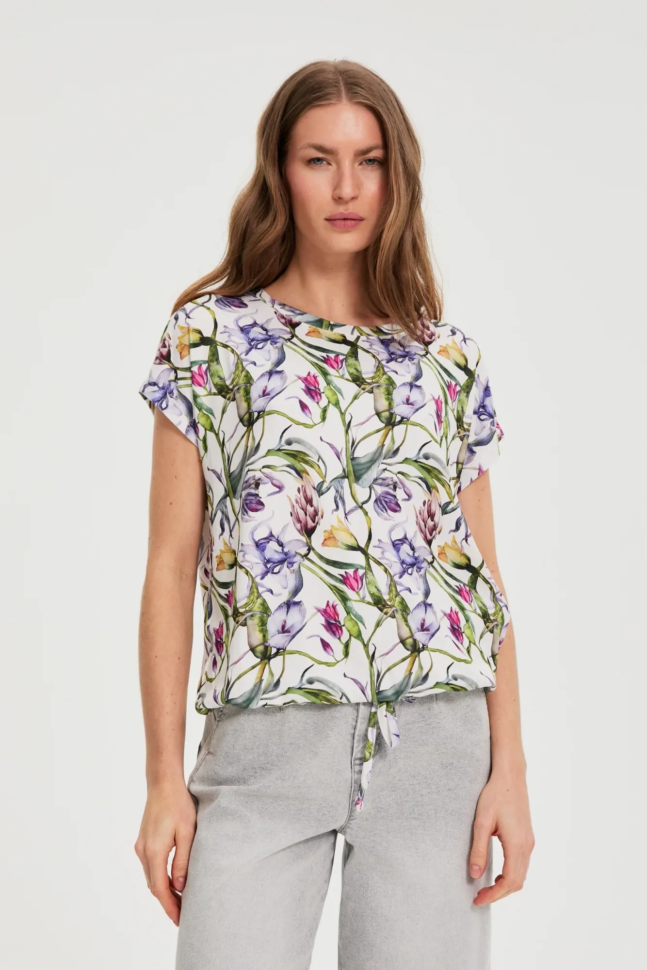 BLUSA MANGA CORTA L-TS-4937 CREAM