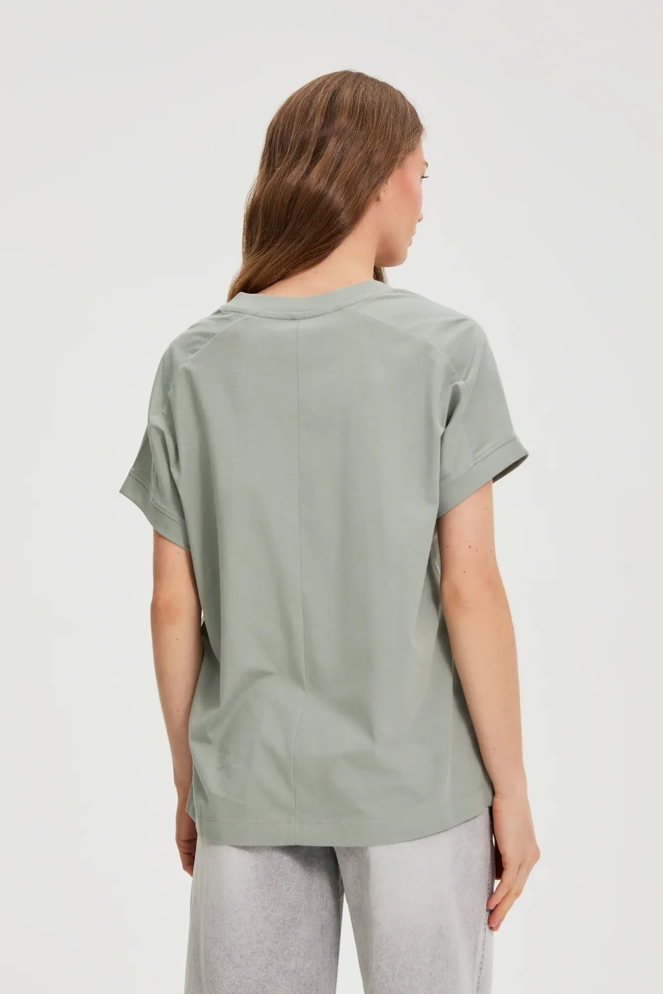 BLUSA MANGA CORTA L-TS-4942 OLIVE - Imagen 4