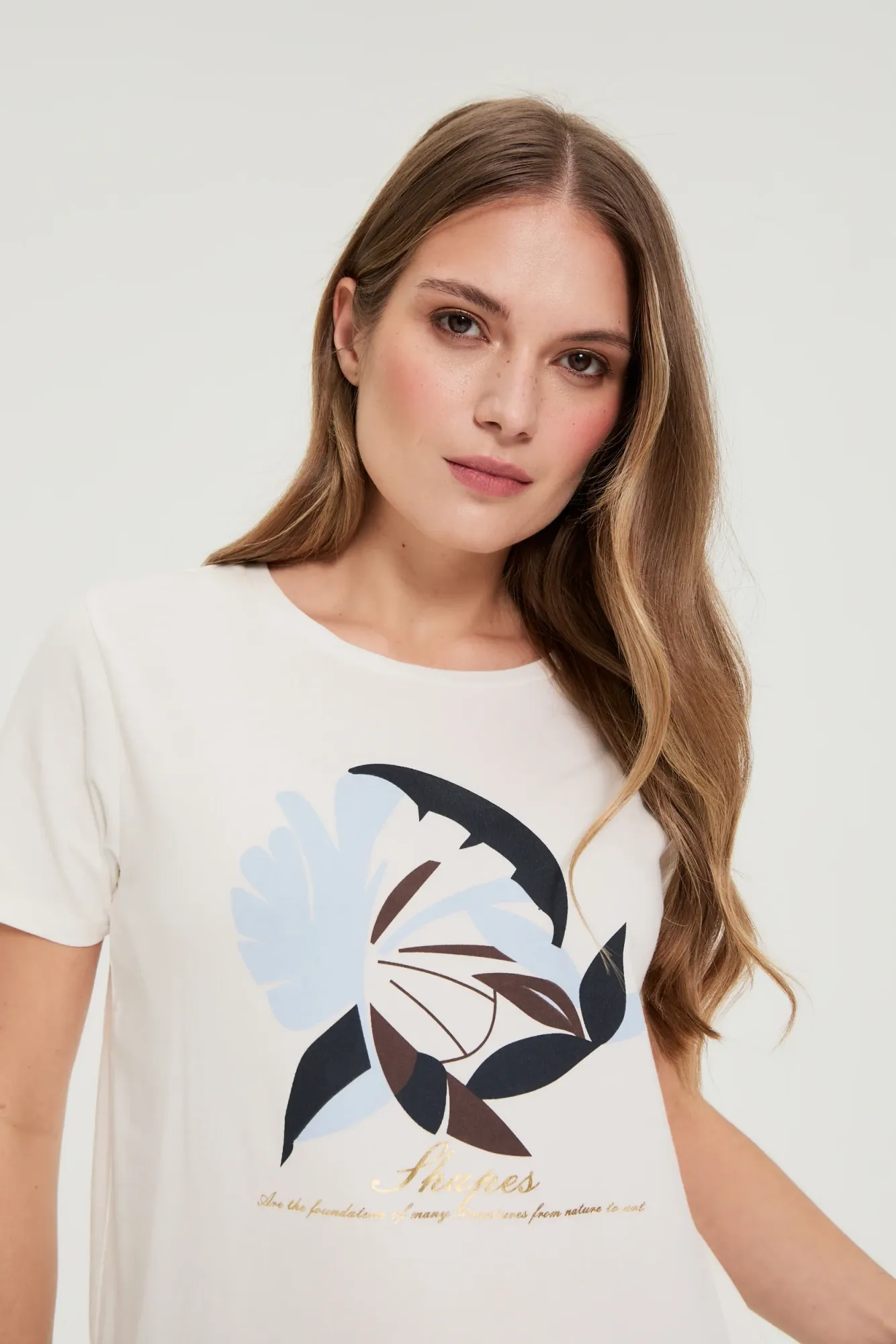 BLUSA MANGA CORTA L-TS-5003 OFF WHITE - Imagen 2