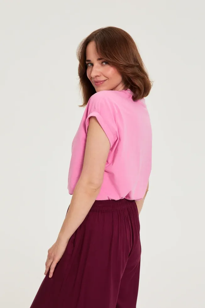 BLUSA MANGA CORTA L-TS-4926 PINK - Imagen 4