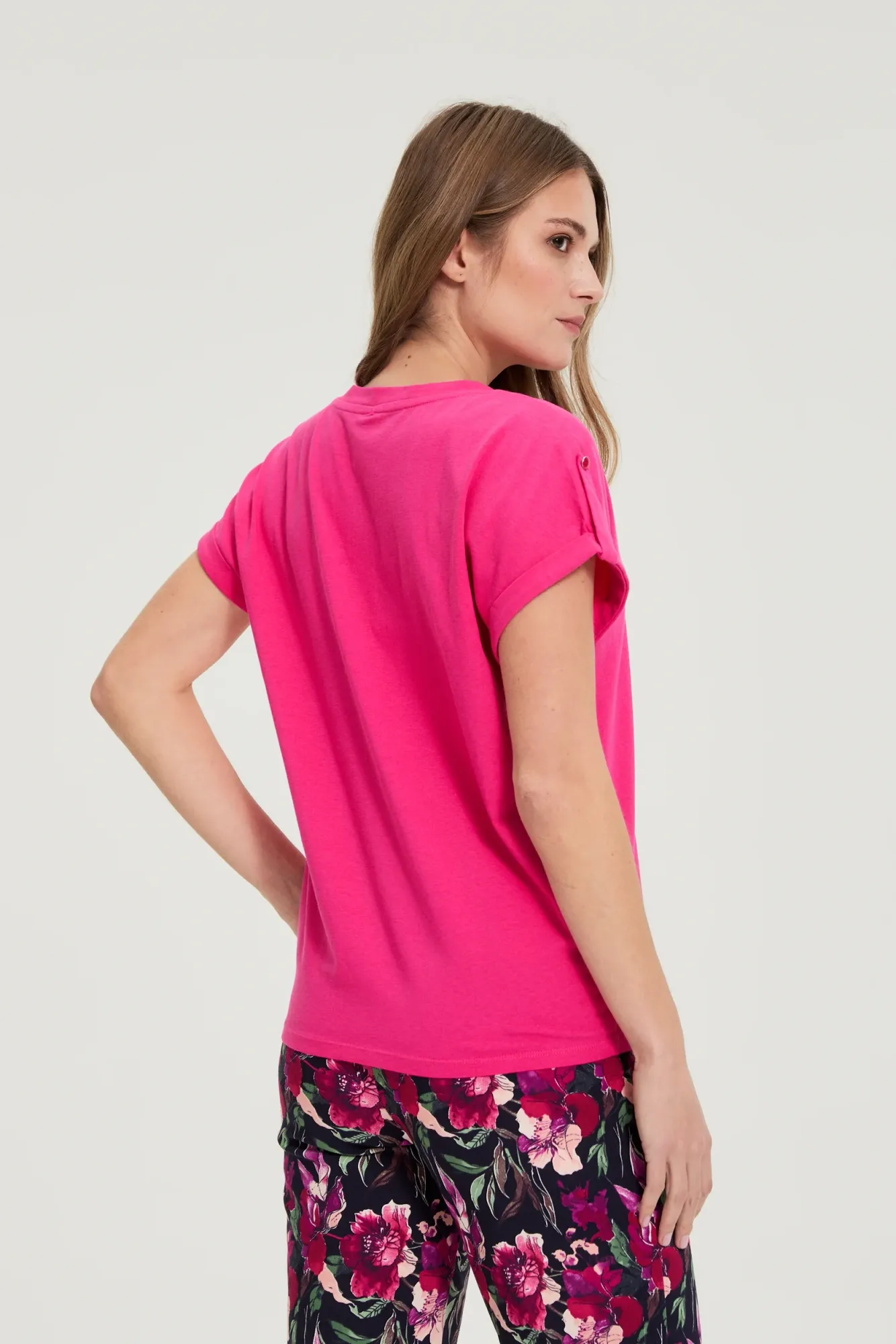 BLUSA MANGA CORTA L-TS-4909 FUCHSIA - Imagen 3