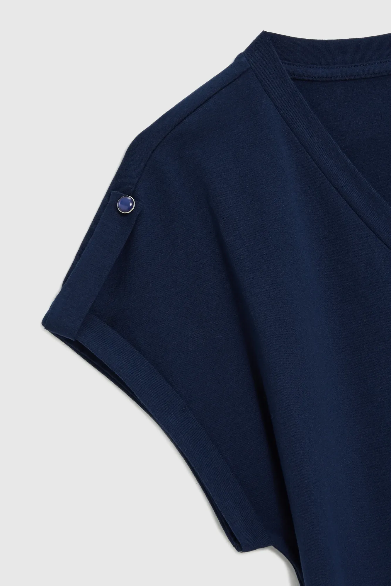 BLUSA MANGA CORTA L-TS-4909 NAVY - Imagen 6