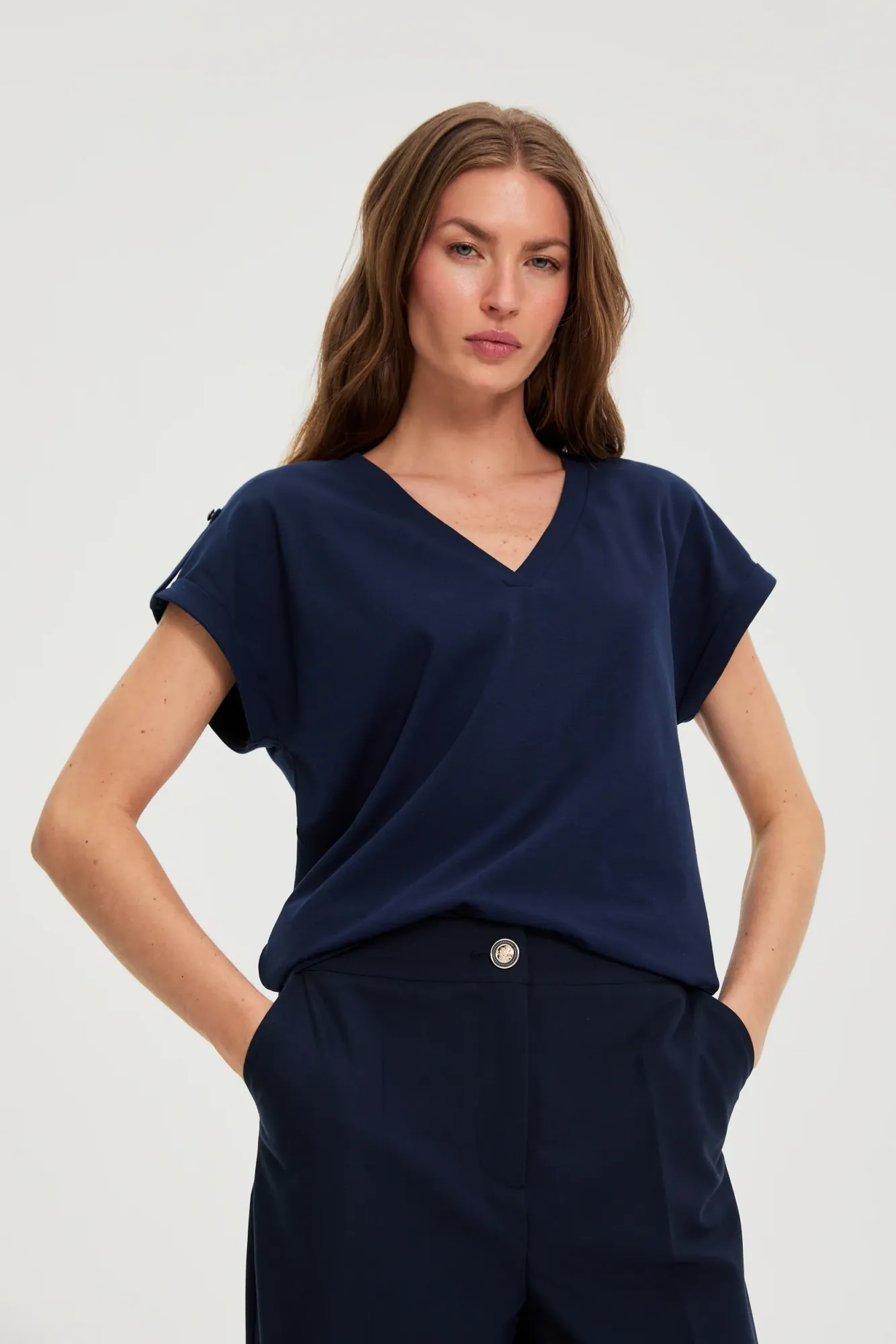 BLUSA MANGA CORTA L-TS-4909 NAVY
