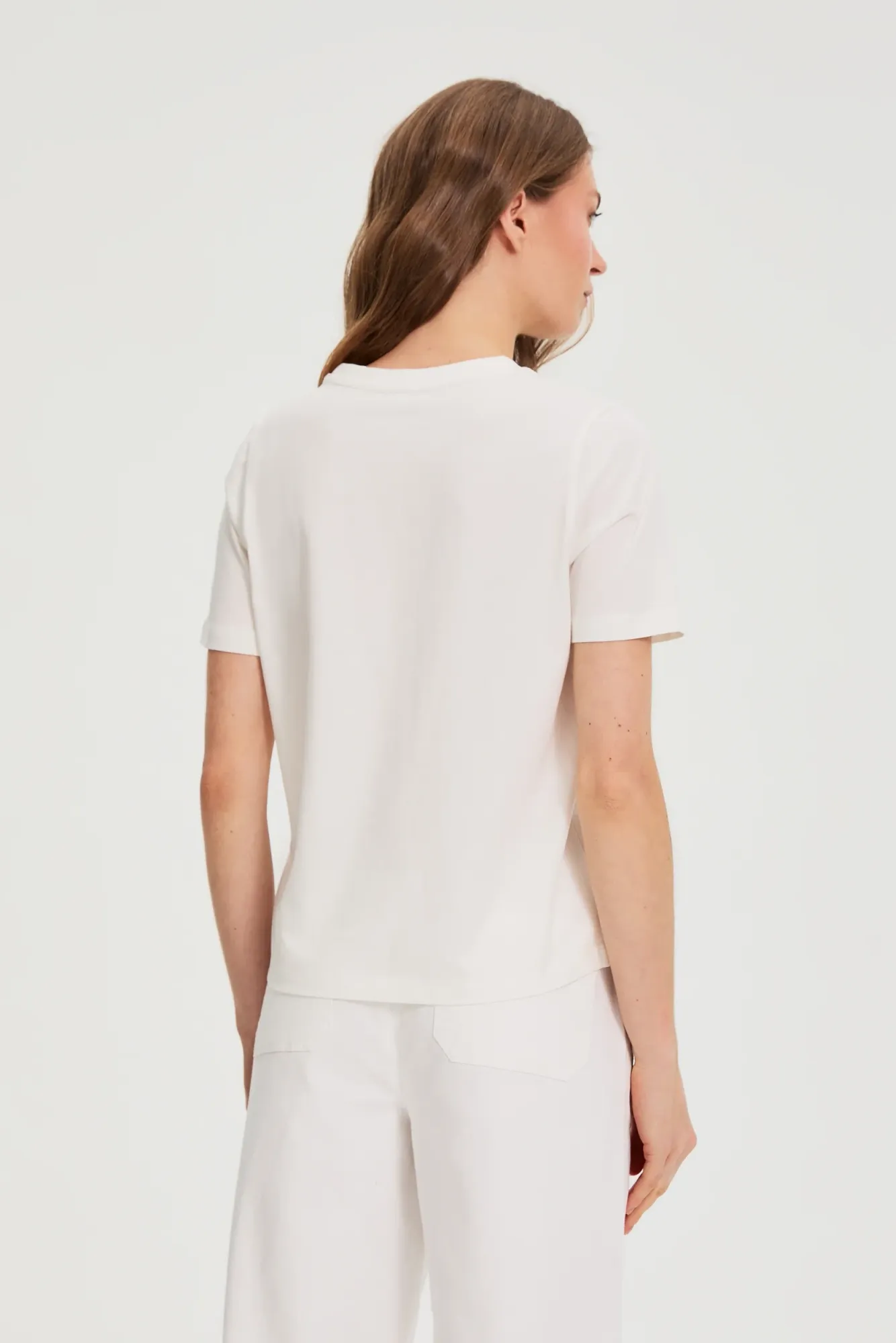 BLUSA MANGA CORTA L-TS-4925 OFF WHITE - Imagen 3