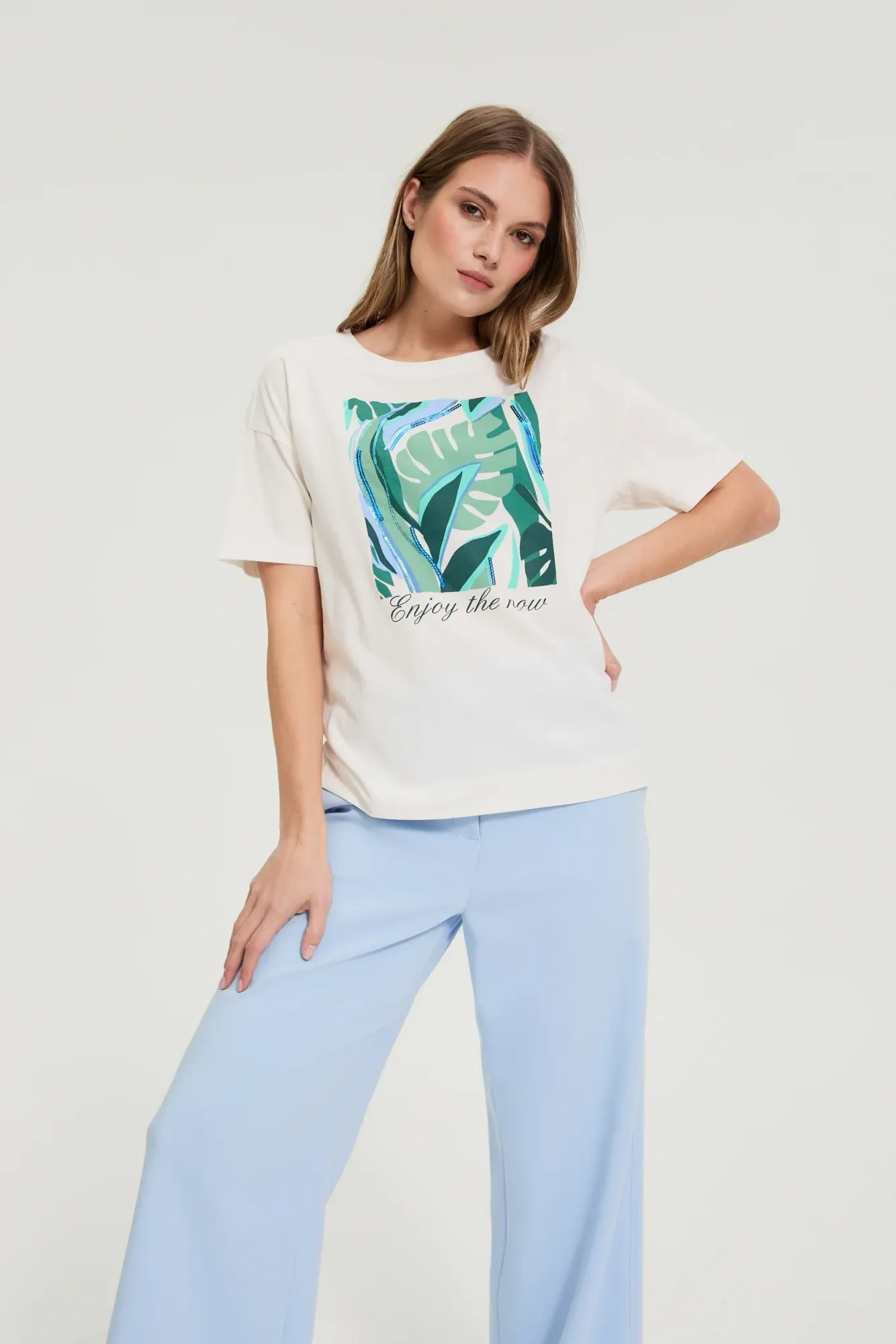 BLUSA MANGA CORTA L-TS-4946 OFF WHITE