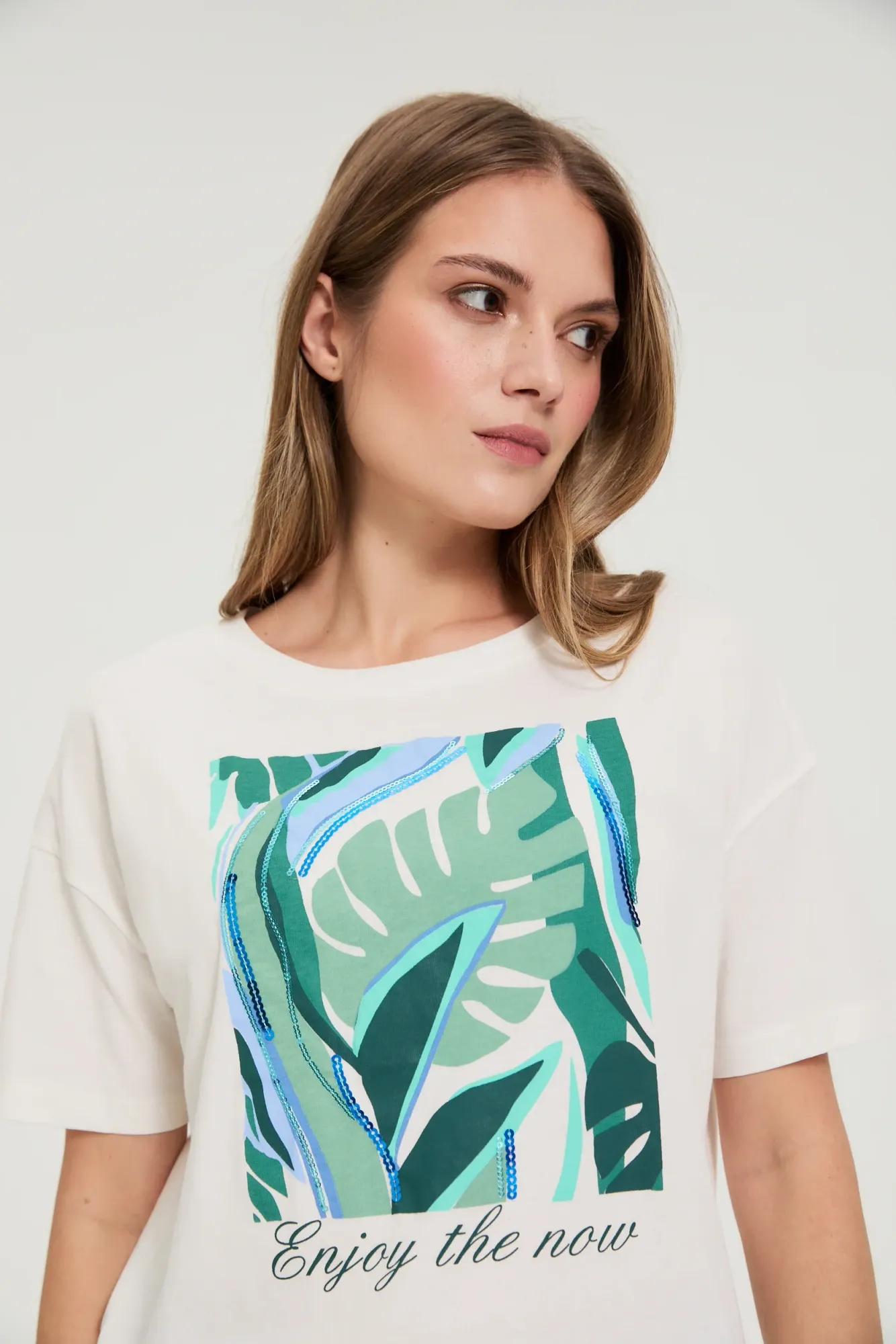 BLUSA MANGA CORTA L-TS-4946 OFF WHITE - Imagen 2