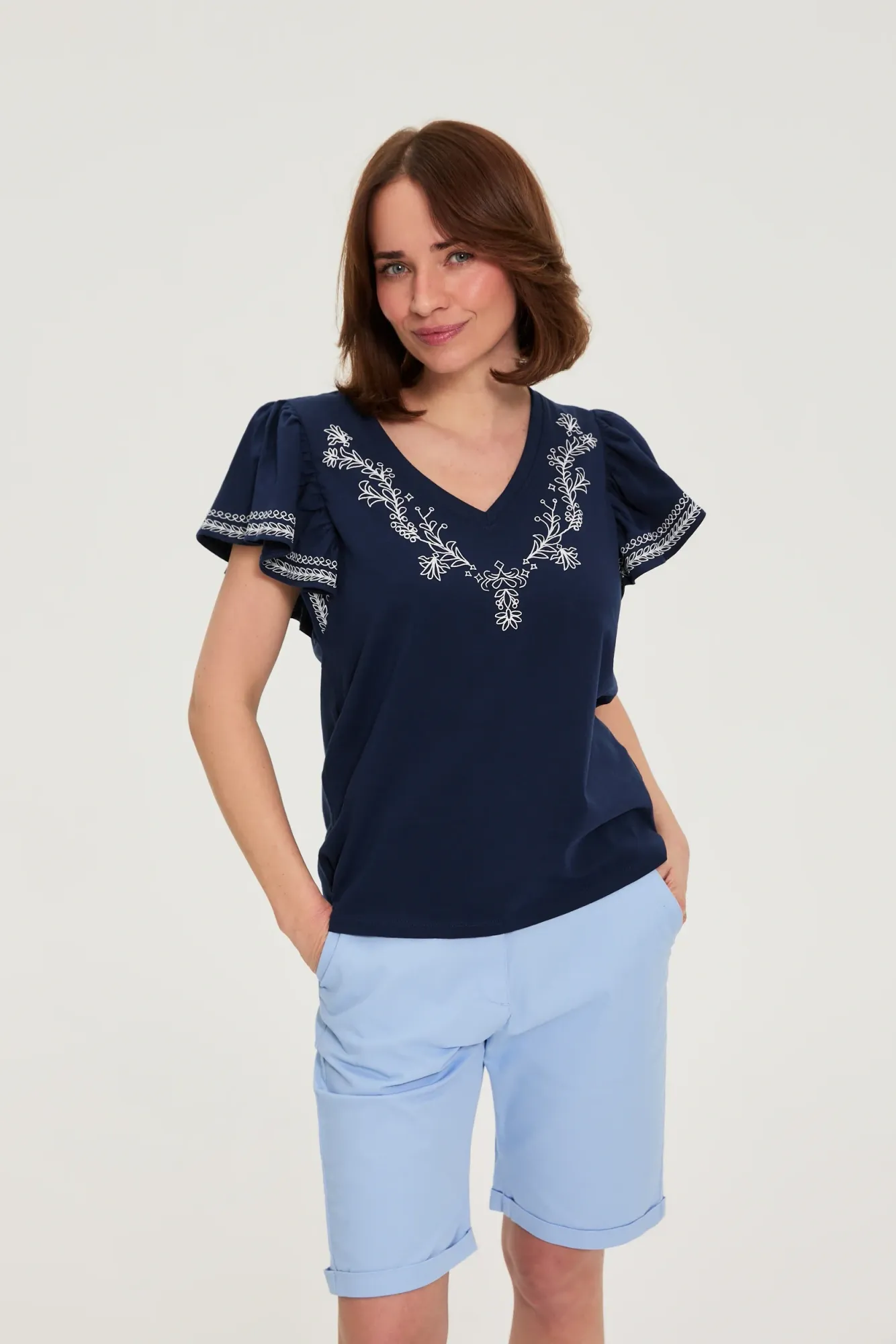 BLUSA MANGA CORTA L-TS-4949 NAVY