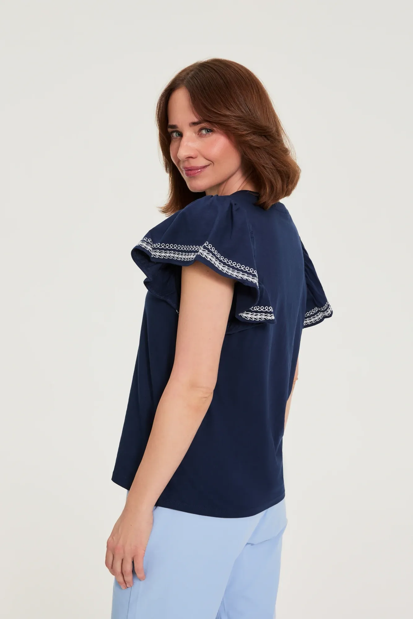 BLUSA MANGA CORTA L-TS-4949 NAVY - Imagen 3