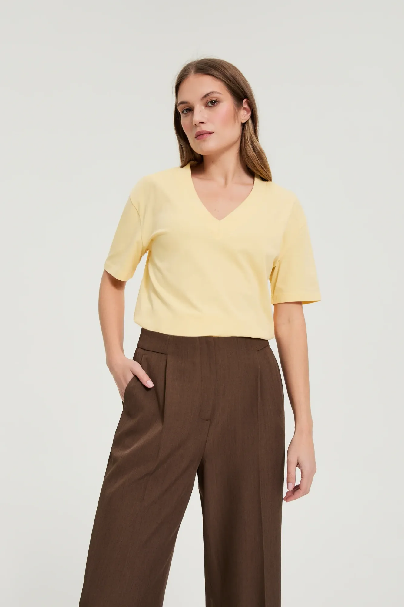 BLUSA MANGA CORTA L-TS-4950 L.YELLOW - Imagen 3