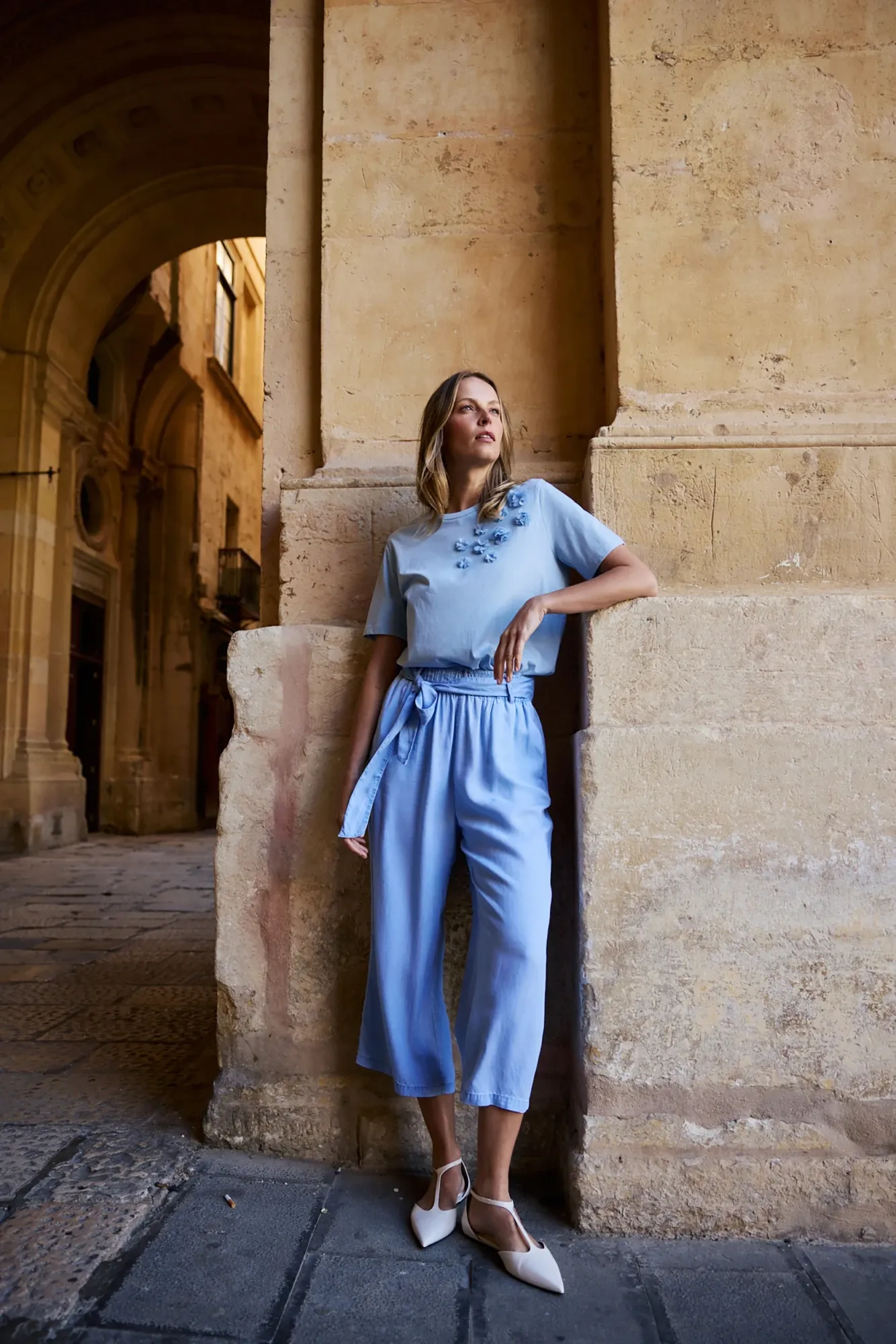 BLUSA MANGA CORTA L-TS-4957 L.BLUE - Imagen 2