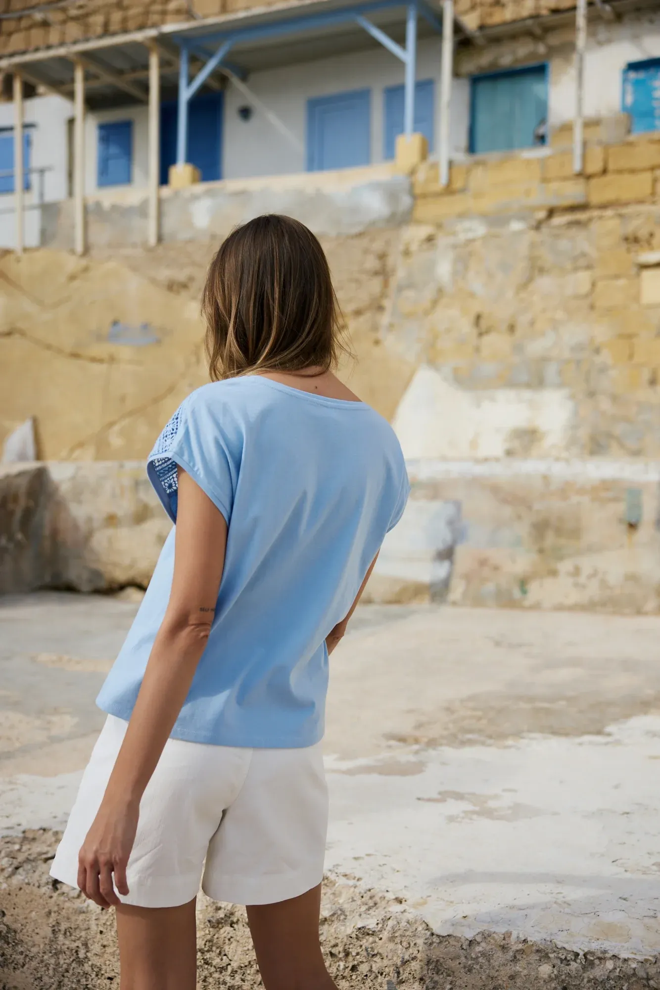 BLUSA MANGA CORTA L-TS-4984 L.BLUE