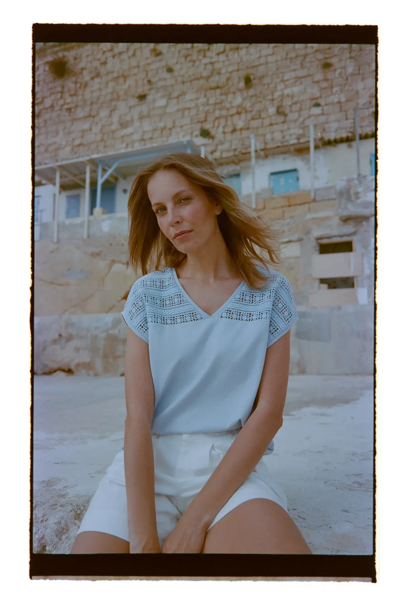 BLUSA MANGA CORTA L-TS-4984 L.BLUE - Imagen 3