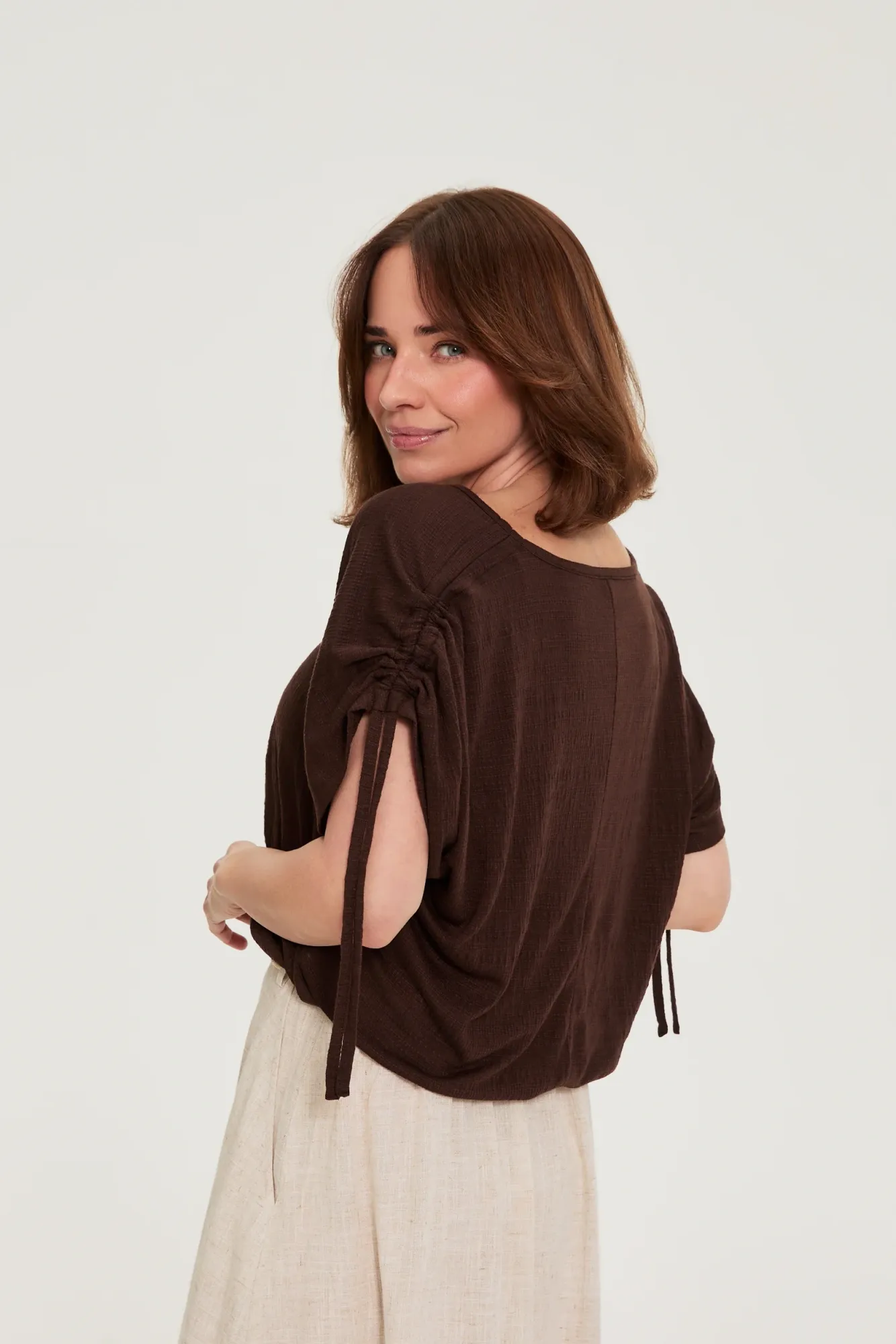 BLUSA MANGA CORTA L-TS-4980 D.BROWN - Imagen 4