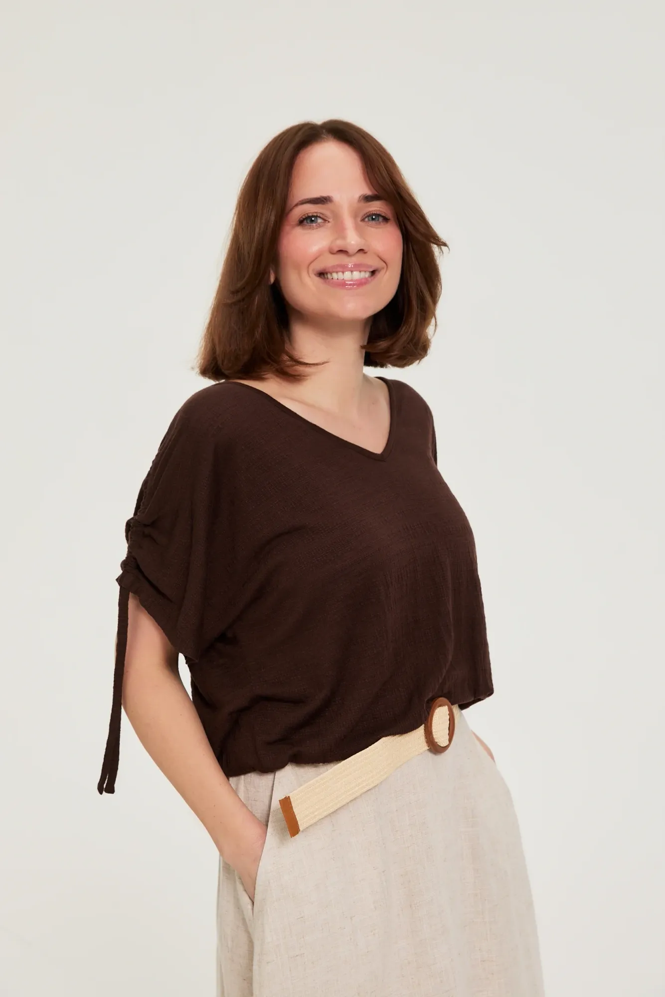 BLUSA MANGA CORTA L-TS-4980 D.BROWN - Imagen 5