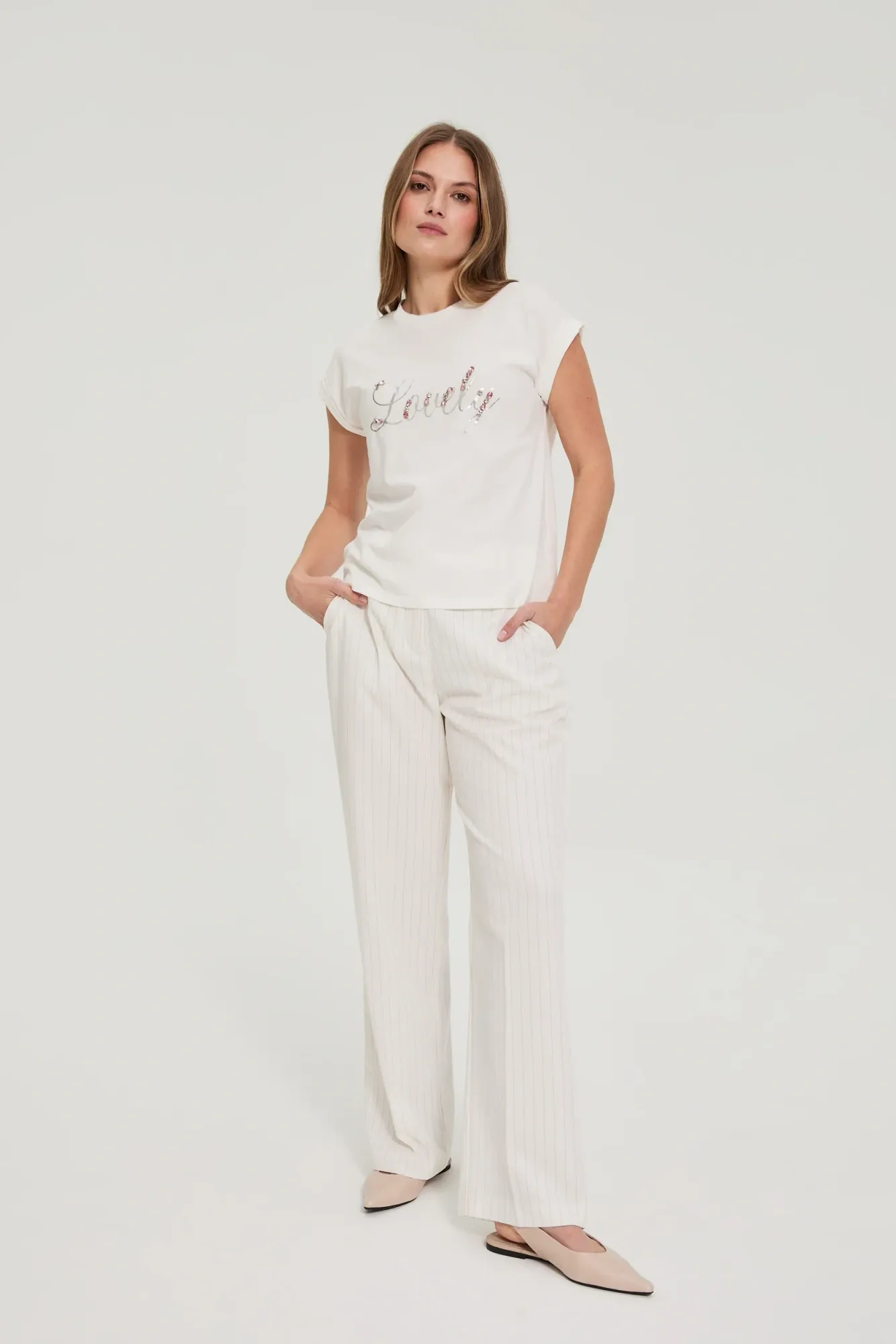 BLUSA MANGA CORTA L-TS-4931 OFF WHITE - Imagen 2